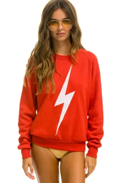 Sweatshirts | Sweatshirts | Aviator Nation BOLT CREW SWEATSHIRT - RED // WHITE RED//WHITE