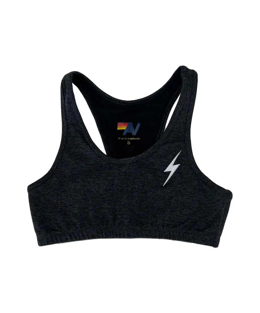 Activewear | Activewear | Aviator Nation BOLT EMBROIDERY SPORTS BRA - CHARCOAL