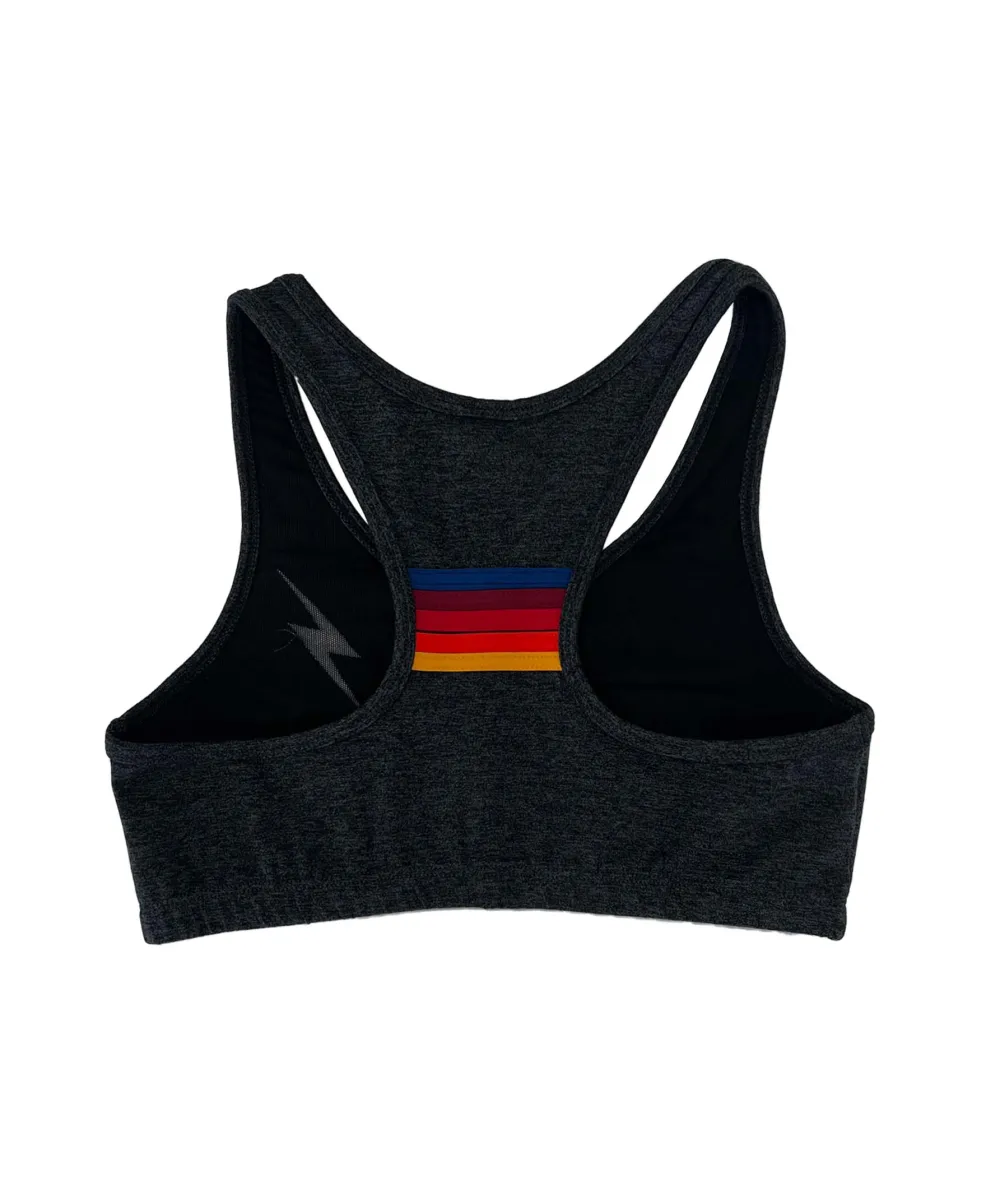 Activewear | Activewear | Aviator Nation BOLT EMBROIDERY SPORTS BRA - CHARCOAL