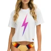 Boyfriend Tees | Tees | Aviator Nation BOLT FADE BOYFRIEND TEE - WHITE // PINK PURPLE WHITE//PINKPURPLE