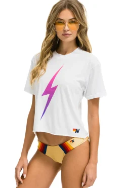 Boyfriend Tees | Tees | Aviator Nation BOLT FADE BOYFRIEND TEE - WHITE // PINK PURPLE WHITE//PINKPURPLE