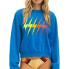 Sweatshirts | Sweatshirts | Aviator Nation BOLT GRADIENT RELAXED CREW SWEATSHIRT - OCEAN // RAINBOW OCEAN//RAINBOW