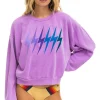 Sweatshirts | Sweatshirts | Aviator Nation BOLT GRADIENT RELAXED CREW SWEATSHIRT - NEON PURPLE // PURPLE NEONPURPLE//PURPLE