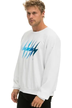 Sweatshirts | Sweatshirts | Aviator Nation BOLT GRADIENT RELAXED CREW SWEATSHIRT - WHITE // BLUE WHITE//BLUE