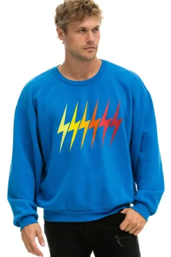 Sweatshirts | Sweatshirts | Aviator Nation BOLT GRADIENT RELAXED CREW SWEATSHIRT - OCEAN // RAINBOW OCEAN//RAINBOW