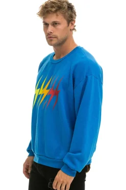 Sweatshirts | Sweatshirts | Aviator Nation BOLT GRADIENT RELAXED CREW SWEATSHIRT - OCEAN // RAINBOW OCEAN//RAINBOW