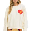 Sweatshirts | Sweatshirts | Aviator Nation BOLT HEART RELAXED CREW SWEATSHIRT - VINTAGE WHITE VINTAGEWHITE