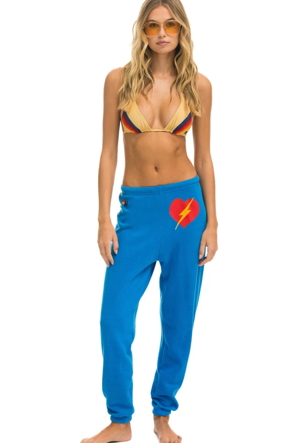 Sweatpants | Aviator Nation BOLT HEART SWEATPANTS - OCEAN