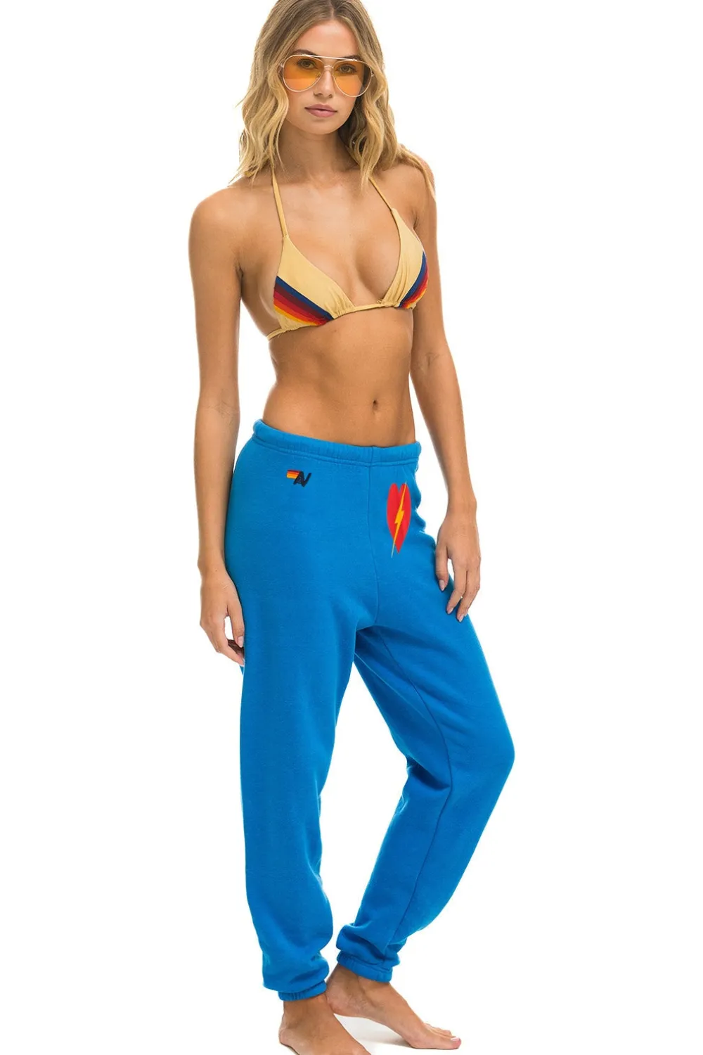 Sweatpants | Aviator Nation BOLT HEART SWEATPANTS - OCEAN