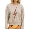Sweatshirts | Sweatshirts | Aviator Nation BOLT RELAXED CREW SWEATSHIRT - SAND // MOCHA SAND//MOCHA