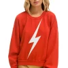 Sweatshirts | Sweatshirts | Aviator Nation BOLT RELAXED CREW SWEATSHIRT - RED // WHITE RED//WHITE