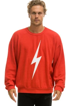 Sweatshirts | Sweatshirts | Aviator Nation BOLT RELAXED CREW SWEATSHIRT - RED // WHITE RED//WHITE