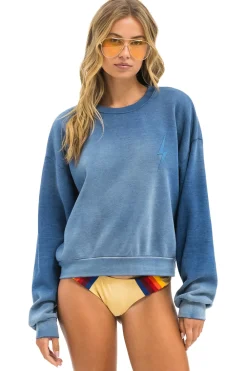 Sweatshirts | Sweatshirts | Aviator Nation BOLT STITCH 2 RELAXED CREW SWEATSHIRT - FADED WATER FADEDWATER