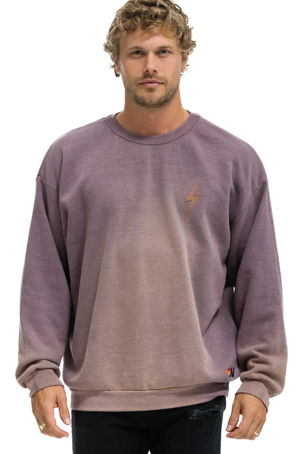 Sweatshirts | Sweatshirts | Aviator Nation BOLT STITCH 2 RELAXED CREW SWEATSHIRT - FADED MOCHA FADEDMOCHA