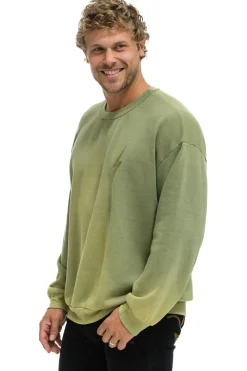 Sweatshirts | Sweatshirts | Aviator Nation BOLT STITCH 2 RELAXED CREW SWEATSHIRT - FADED ARMY FADEDARMY