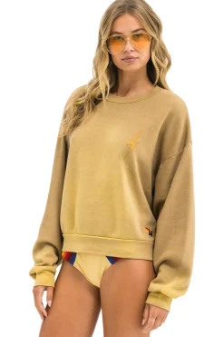 Sweatshirts | Sweatshirts | Aviator Nation BOLT STITCH 2 RELAXED CREW SWEATSHIRT - FADED TAN FADEDTAN
