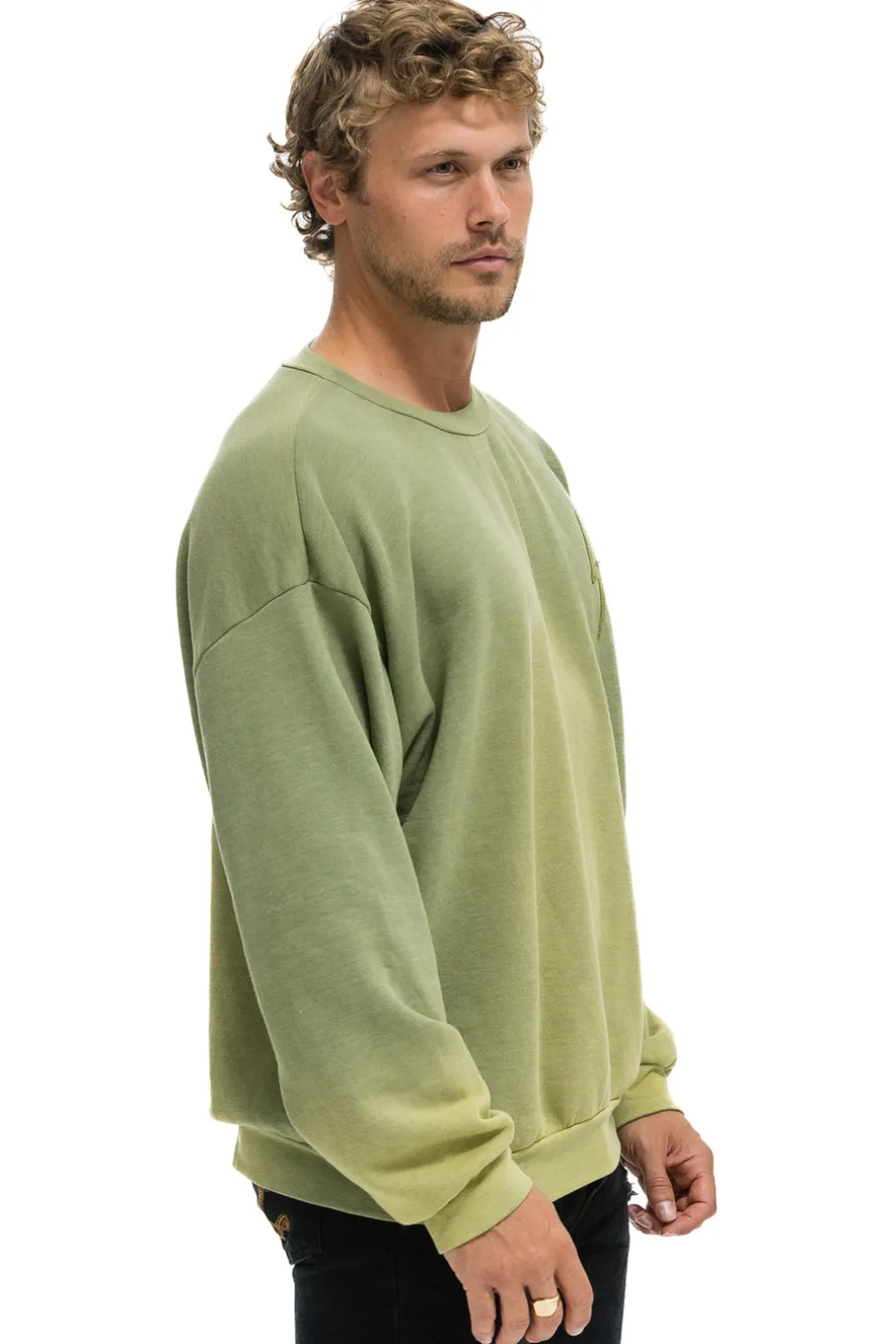 Sweatshirts | Sweatshirts | Aviator Nation BOLT STITCH 2 RELAXED CREW SWEATSHIRT - FADED ARMY FADEDARMY