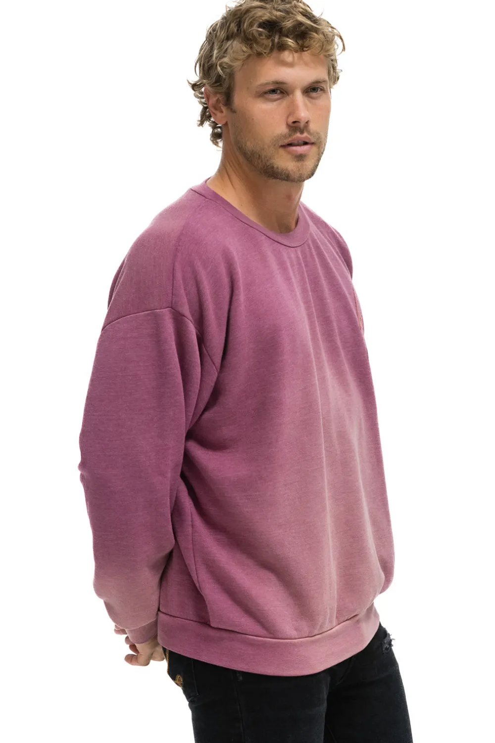 Sweatshirts | Sweatshirts | Aviator Nation BOLT STITCH 2 RELAXED CREW SWEATSHIRT - FADED BERRY FADEDBERRY