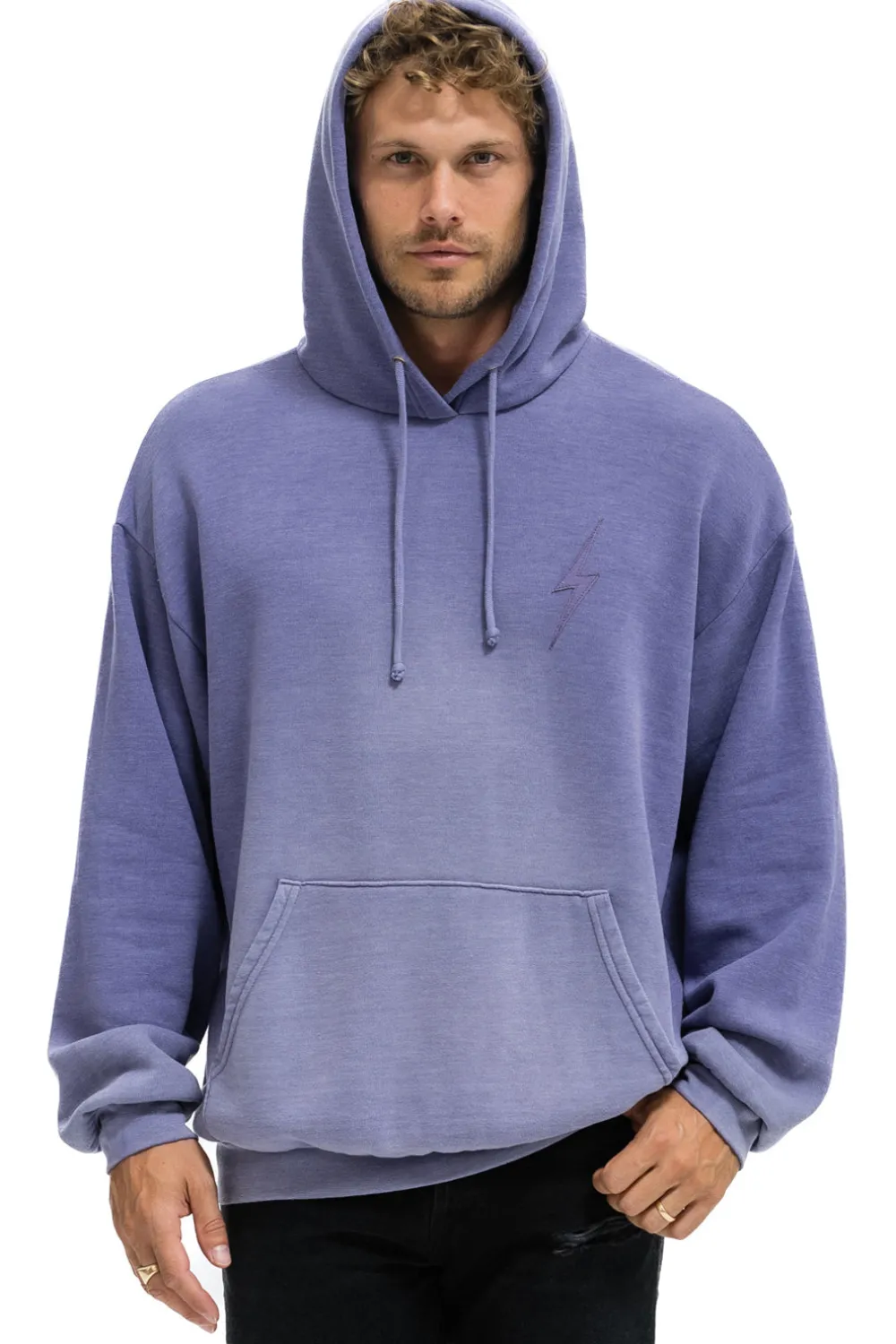 Hoodies | Hoodies | Aviator Nation BOLT STITCH 2 RELAXED PULLOVER HOODIE - FADED GRAPE FADEDGRAPE