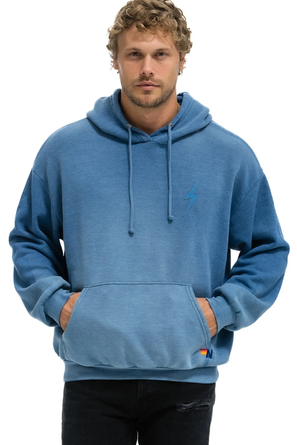 Hoodies | Hoodies | Aviator Nation BOLT STITCH 2 RELAXED PULLOVER HOODIE - FADED WATER FADEDWATER