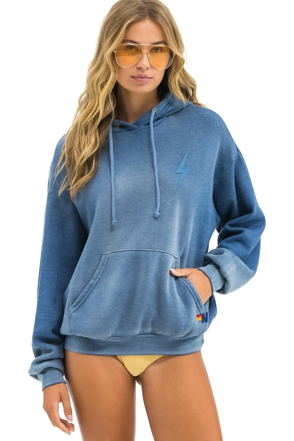 Hoodies | Hoodies | Aviator Nation BOLT STITCH 2 RELAXED PULLOVER HOODIE - FADED WATER FADEDWATER