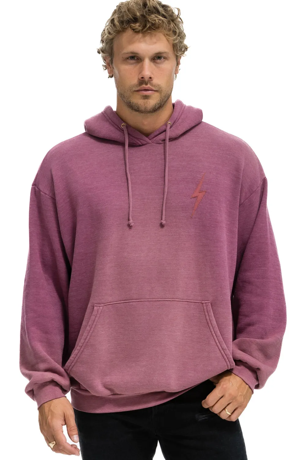Hoodies | Hoodies | Aviator Nation BOLT STITCH 2 RELAXED PULLOVER HOODIE - FADED BERRY FADEDBERRY