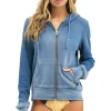 Hoodies | Hoodies | Aviator Nation BOLT STITCH 2 ZIP HOODIE - FADED WATER FADEDWATER
