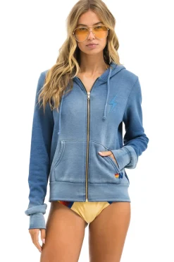 Hoodies | Hoodies | Aviator Nation BOLT STITCH 2 ZIP HOODIE - FADED WATER FADEDWATER