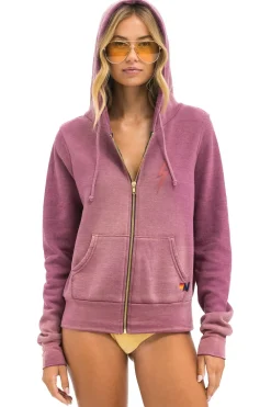 Hoodies | Hoodies | Aviator Nation BOLT STITCH 2 ZIP HOODIE - FADED BERRY FADEDBERRY