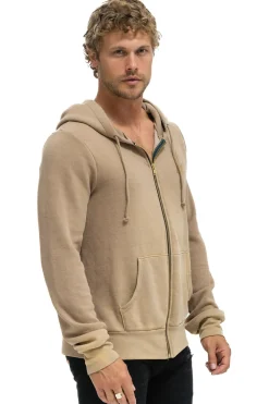 Hoodies | Hoodies | Aviator Nation BOLT STITCH 2 ZIP HOODIE - FADED TAN FADEDTAN
