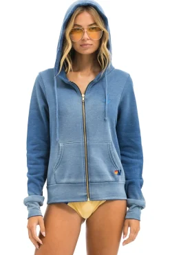 Hoodies | Hoodies | Aviator Nation BOLT STITCH 2 ZIP HOODIE - FADED WATER FADEDWATER