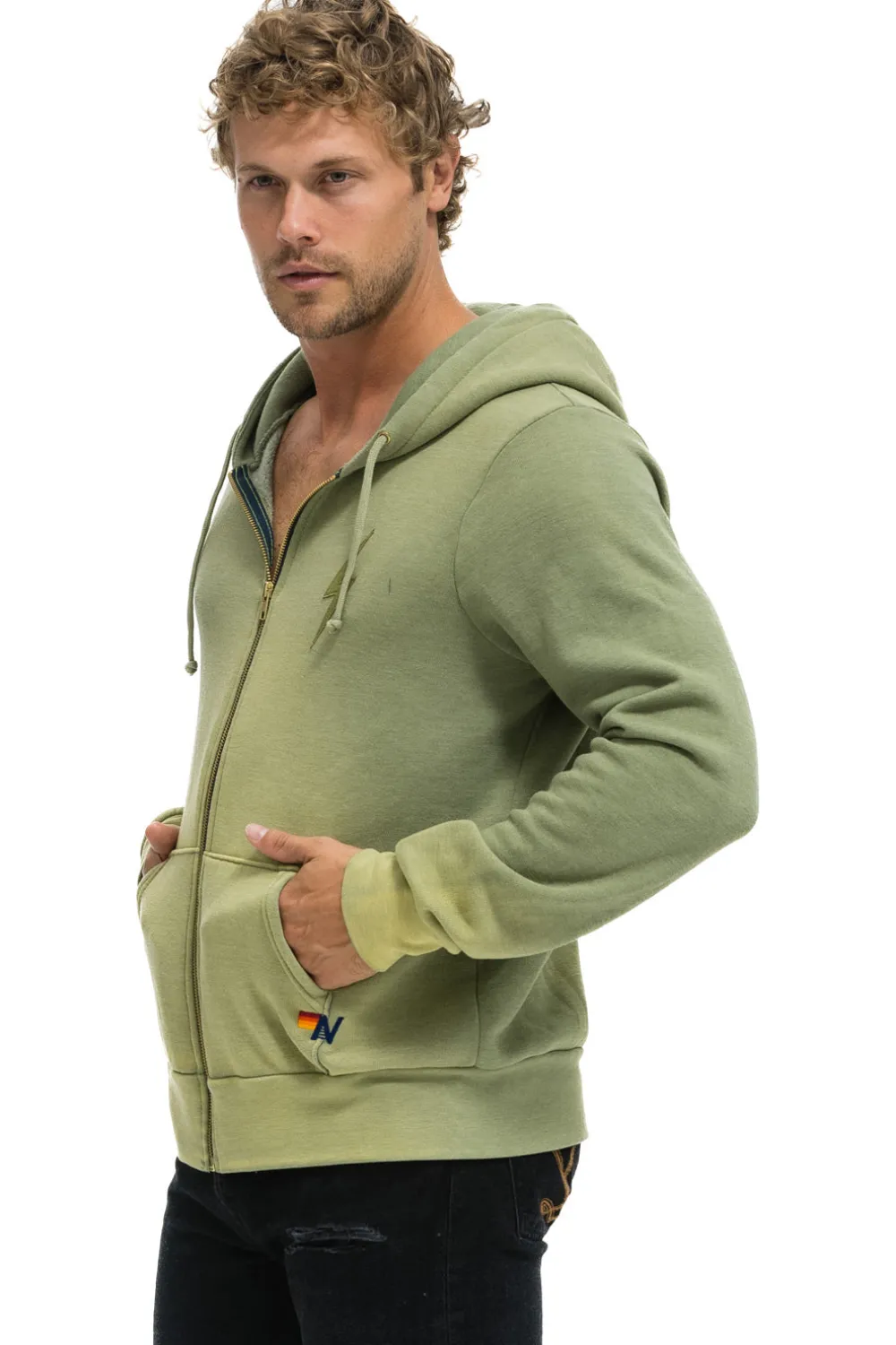 Hoodies | Hoodies | Aviator Nation BOLT STITCH 2 ZIP HOODIE - FADED ARMY FADEDARMY