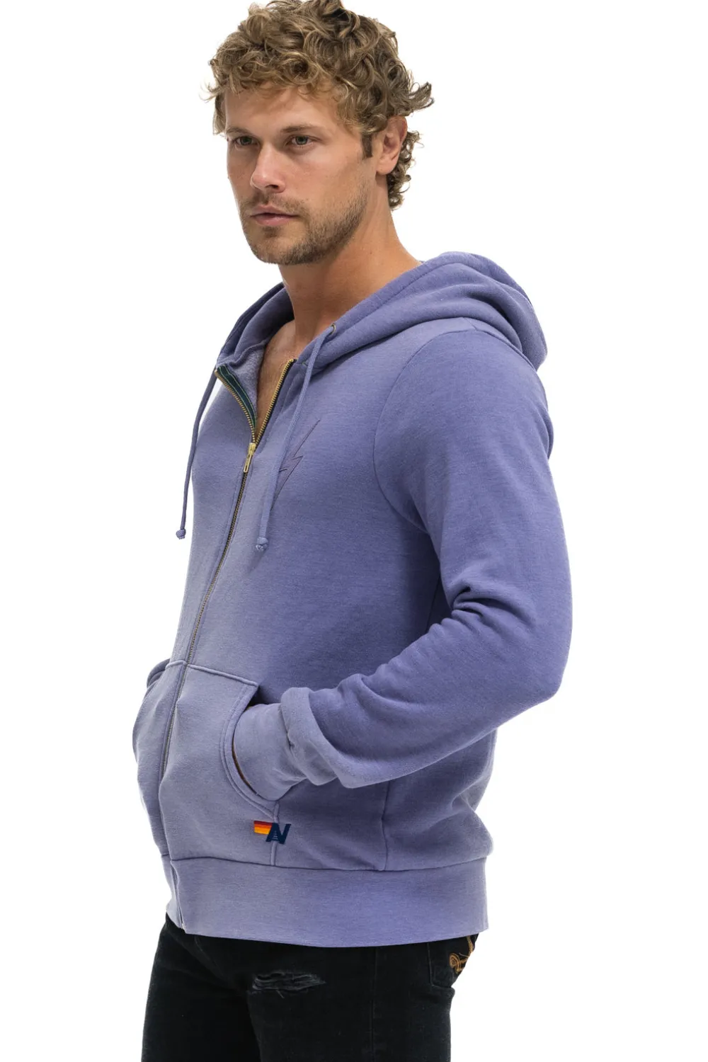 Hoodies | Hoodies | Aviator Nation BOLT STITCH 2 ZIP HOODIE - FADED GRAPE FADEDGRAPE