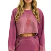 Sweatshirts | Aviator Nation BOLT STITCH CROPPED CREW SWEATSHIRT RELAXED - FADED BERRY FADEDBERRY