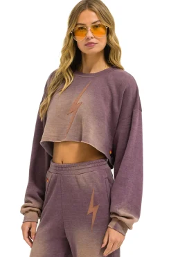 Sweatshirts | Aviator Nation BOLT STITCH CROPPED CREW SWEATSHIRT RELAXED - FADED MOCHA FADEDMOCHA