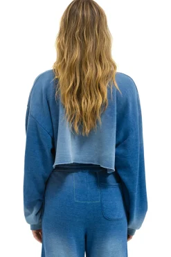 Sweatshirts | Aviator Nation BOLT STITCH CROPPED CREW SWEATSHIRT RELAXED - FADED WATER FADEDWATER