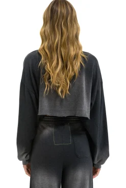 Sweatshirts | Aviator Nation BOLT STITCH CROPPED CREW SWEATSHIRT RELAXED - FADED SMOKE FADEDSMOKE