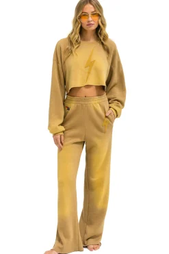 Sweatshirts | Aviator Nation BOLT STITCH CROPPED CREW SWEATSHIRT RELAXED - FADED TAN FADEDTAN