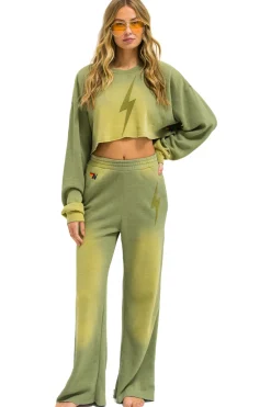 Sweatshirts | Aviator Nation BOLT STITCH CROPPED CREW SWEATSHIRT RELAXED - FADED ARMY FADEDARMY