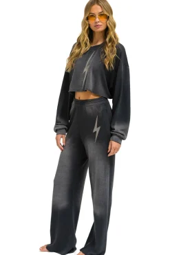 Sweatshirts | Aviator Nation BOLT STITCH CROPPED CREW SWEATSHIRT RELAXED - FADED SMOKE FADEDSMOKE