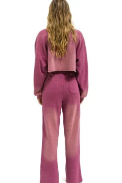 Sweatshirts | Aviator Nation BOLT STITCH CROPPED CREW SWEATSHIRT RELAXED - FADED BERRY FADEDBERRY