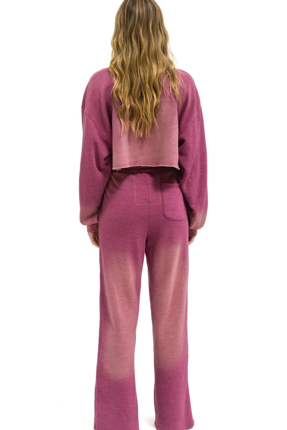 Sweatshirts | Aviator Nation BOLT STITCH CROPPED CREW SWEATSHIRT RELAXED - FADED BERRY FADEDBERRY