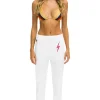 Sweatpants | Aviator Nation BOLT STITCH JOGGER SWEATPANTS - WHITE // NEON PINK WHITE//NEONPINK