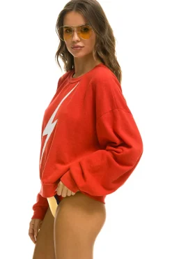 Sweatshirts | Sweatshirts | Aviator Nation BOLT STITCH RELAXED CREW SWEATSHIRT - RED // WHITE RED//WHITE