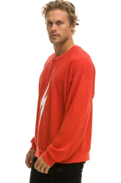 Sweatshirts | Sweatshirts | Aviator Nation BOLT STITCH RELAXED CREW SWEATSHIRT - RED // WHITE RED//WHITE