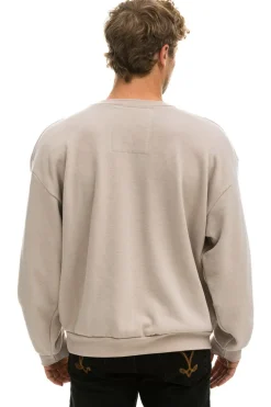 Sweatshirts | Sweatshirts | Aviator Nation BOLT STITCH RELAXED CREW SWEATSHIRT - SAND // BLACK SAND//BLACK