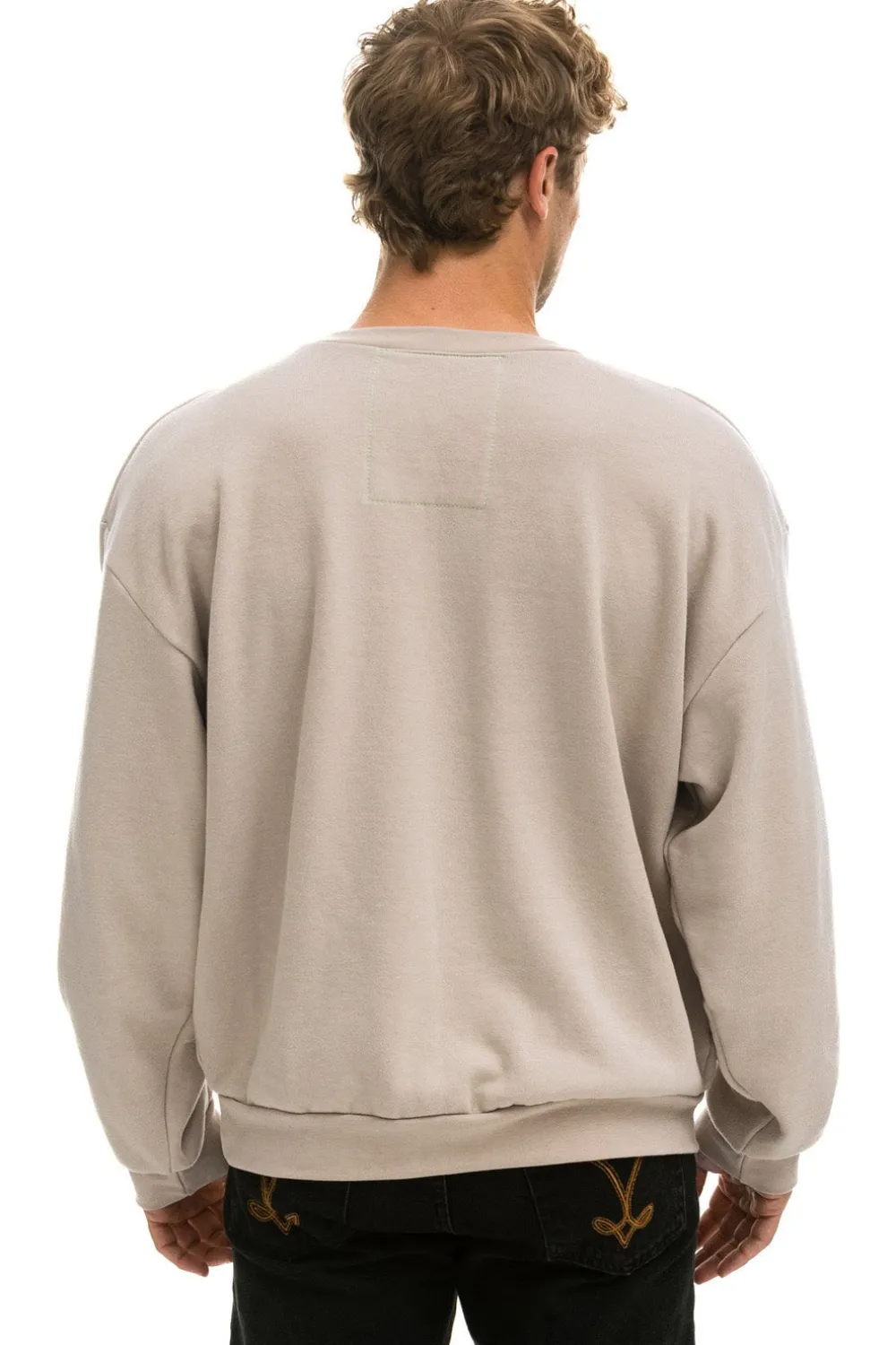 Sweatshirts | Sweatshirts | Aviator Nation BOLT STITCH RELAXED CREW SWEATSHIRT - SAND // BLACK SAND//BLACK