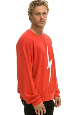 Sweatshirts | Sweatshirts | Aviator Nation BOLT STITCH RELAXED CREW SWEATSHIRT - RED // WHITE RED//WHITE