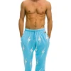 Sweatpants | Aviator Nation BOLT STITCH REPEAT SWEATPANTS - SKY // WHITE SKY//WHITE