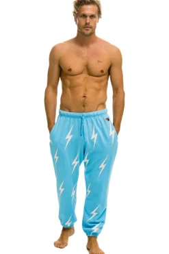 Sweatpants | Aviator Nation BOLT STITCH REPEAT SWEATPANTS - SKY // WHITE SKY//WHITE